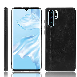 Wewoo Coque Pour Huawei P30 Pro antichoc couture peau de vache motif PC + PU + TPU cas noir