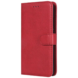 Wewoo Housse Coque Pour Huawei Y7 Prime Étui de protection à rabat horizontal de couleur unie avec support et fentes cartes et portefeuille et cadre photo et lanière rouge