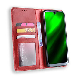 Acheter Wewoo Housse Coque Étui en cuir à boucle magnétique avec texture rétro et pour Motorola Moto G7, porte-cartes (rouge)