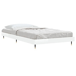 Avis vidaXL Cadre de lit sans matelas blanc brillant 90x190 cm