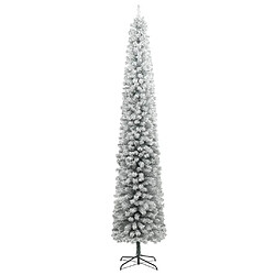 vidaXL Sapin de Noël mince avec support et flocon de neige 270 cm PVC