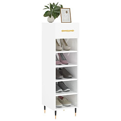 Avis Maison Chic Armoire à chaussure 30x35x105 cm,Meuble à Chaussures Blanc brillant Bois ingénierie -MN28939