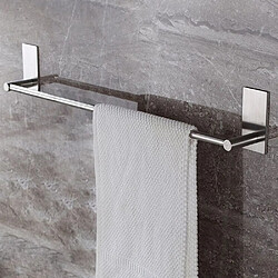 Universal Porte-serviettes fixes en acier inoxydable Porte-serviettes de salle de bains Porte-serviettes murales Porte-serviettes à crochet unique Porte-serviettes double 55cm |(Argent)