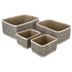 Atmosphera, Createur D'Interieur Lot de 4 paniers osiers rectangles nomades