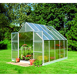 Serre de jardin 8.3m² en aluminium et polycarbonate 6mm + embase - 70917 + so1651 - HALLS