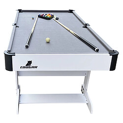 Cougar Hustle XL Table de Billard, Table Billard ConVERTible | Billard sur Table, Pliable 6ft BLANC / gris pour l'intérieur | Billard Pliable Accessoires inclus - 182,9 x 91,4 x 78,7 cm - 40kg pas cher