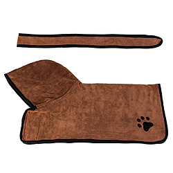 Chien Sèche Serviette Robe Chien Peignoir Doux Super Absorbant Bleu / Marron M-Brun