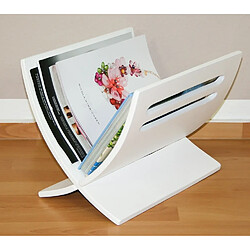 Decoshop26 Porte revue en bois rangement magazines blanc 30x29x36 cm DIV06001