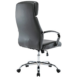 Avis Decoshop26 Fauteuil de bureau avec mécanisme d'inclinaison accoudoirs pivotant en PVC gris et métal chromé 10_0002494