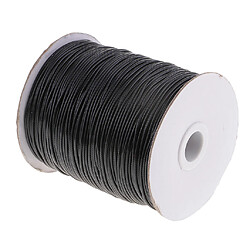 Fil de cordon de coton ciré 170m / roll perles chaîne bijoux diy 1.5mm noir