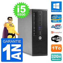 PC HP ProDesk 400 G3 SFF Intel Core i5-6500 RAM 32Go Disque 1To Windows 10 Wifi - Occasion