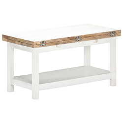 Acheter ComfortXL Table Basse Extensible Blanc 90x(45-90)x45 Cm Bois De Manguier