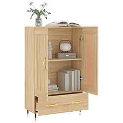 Avis vidaXL Buffet haut chêne sonoma 69,5x31x115 cm bois d'ingénierie