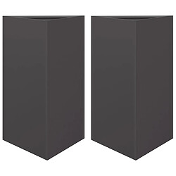 vidaXL Jardinières 2 pcs noir triangulaire 50x43x75 cm acier