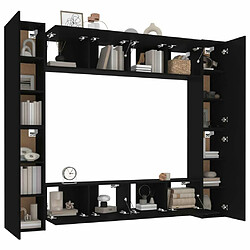 Acheter Maison Chic Ensemble de meubles TV 8 pcs | Banc TV Moderne pour salon | Meuble de Rangement - Noir Bois d'ingénierie -MN76326