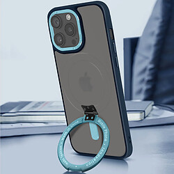 Avizar Coque MagSafe pour iPhone 15 Pro Silicone Gel Anneau Support Bleu Ciel pas cher