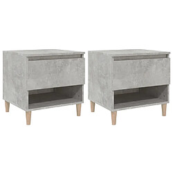 vidaXL Tables de chevet 2 pcs Gris béton 50x46x50 cm Bois d’ingénierie