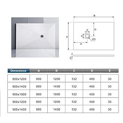 Acheter Aica Sanitaire Receveur de douche 120x80x3cm