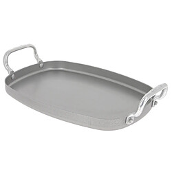 de Buyer Plancha lisse à anses alu droites minéral B 38x26cm