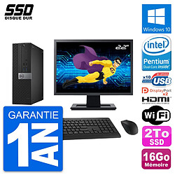 PC Dell 7040 SFF Ecran 22" Intel G4400 RAM 16Go SSD 2To HDMI Windows 10 Wifi - Occasion