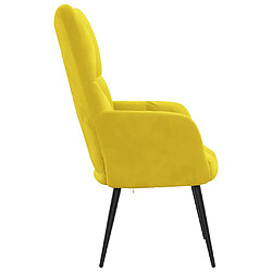 Avis vidaXL Chaise de relaxation Jaune moutarde Velours