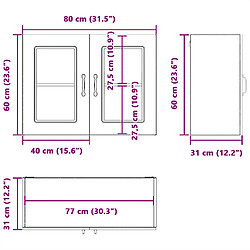 vidaXL Armoire murale de cuisine avec porte en verre Kalmar pas cher