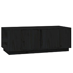 vidaXL Table basse Noir 110x50x40 cm Bois massif de pin