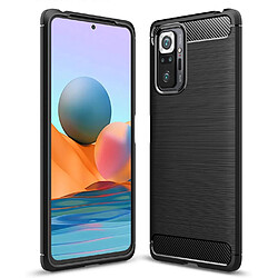 Xeptio Coque brossée noire Xiaomi Redmi Note 10 PRO 4G Carbon Fiber Antichoc protection - Xiaomi Redmi Note 10 PRO 4G