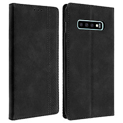 Avizar Housse Samsung Galaxy S10 Etui Folio Porte-cartes Fonction Support - Noir