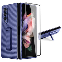 Coque en TPU + PU anti-rayures, coin renforcé hybride, antichoc bleu pour votre Samsung Galaxy Z Fold3 5G