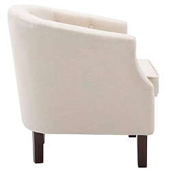 Avis vidaXL Fauteuil beige tissu