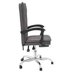 Acheter Maison Chic Fauteuil inclinable de bureau,Fauteuil luxe de relaxation Gris Similicuir -MN74893