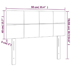 vidaXL Tête de lit Gris clair 90x5x78/88 cm Velours pas cher