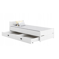 Mpc Lit simple avec matelas et tiroir 200 x 90