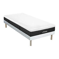 Vente-Unique Ensemble 90 x 190 cm sommier tapissier + matelas ressorts ensachés 5 zones ép.21cm - CIDORA de YSMÉE