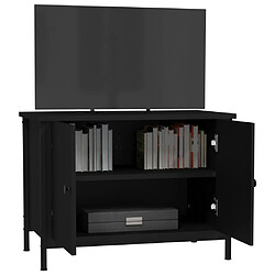 Avis vidaXL Meuble TV avec portes noir 60x35x45 cm bois d'ingénierie