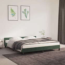 Maison Chic Lit adulte - Cadre Structure de lit avec tête de lit Contemporain Vert foncé 180x200 cm Velours -MN99623