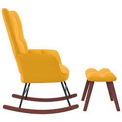 Avis Maison Chic Chaise à bascule avec repose-pied | Fauteuil Relax Jaune moutarde Velours -GKD40121