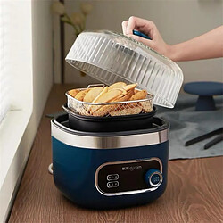 Universal Home Multifonction Intelligent Automatic Vision Huile Machine à frites gratuite(Bleu)