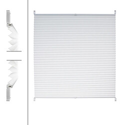 Avis ECD Germany Store Plissé 100 x 150 cm Blanc avec Klemmfix sans perçage pour Fenêtre Protection solaire Rideau facile à