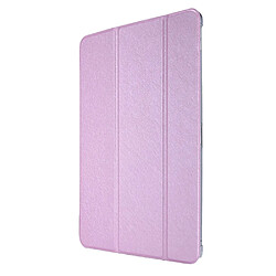 Etui en PU Texture de soie avec support tri-pliure rose pour Apple iPad Pro 12.9 pouces (2021)