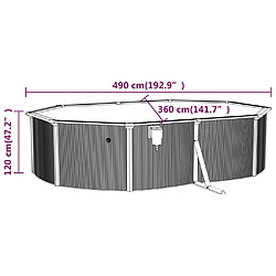 vidaXL Piscine avec pompe filtrante à sable et échelle 490x360x120 cm pas cher