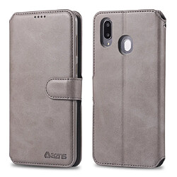 Wewoo Housse Coque Pour Galaxy M20 AZNS Étui en cuir PU avec support et fentes cartes et cadre photo Gris