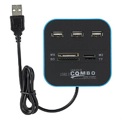 Universal 3 port USB Hub Carte Reader Multi USB Splitter combo Support Micro TF SD M2 MS SDHC MMC Card USB Hub