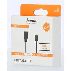 HAMA Adaptateur de câble HDMI, mâle T.-D (micro)/fem. T.-A, Ethernet, doré