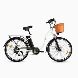 Vélo Électrique DYU C6 26 Pouces 25km/h - Moteur 350W Batterie 36V12.5Ah Freins à Disque - Blanc