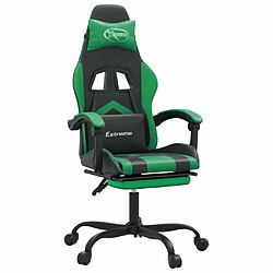 Maison Chic Chaise de jeu, Chaise gaming avec repose-pied, Fauteuil gamer,Chaise de Bureau Noir et vert Similicuir -GKD86332