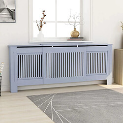 vidaXL Cache-radiateur MDF Gris 205 cm 