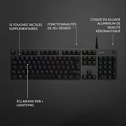 LOGITECH G - Clavier Lightsync G512 - Carbon - Switchs GX Brown pas cher