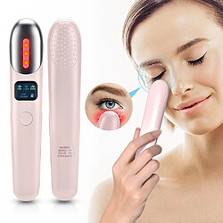 Avis Universal EMS masseur oculaire compression thermique vibrations rides cercle sombre stylo démaquillant anti-âge œdème yeux appareils de beauté à la maison (rose)